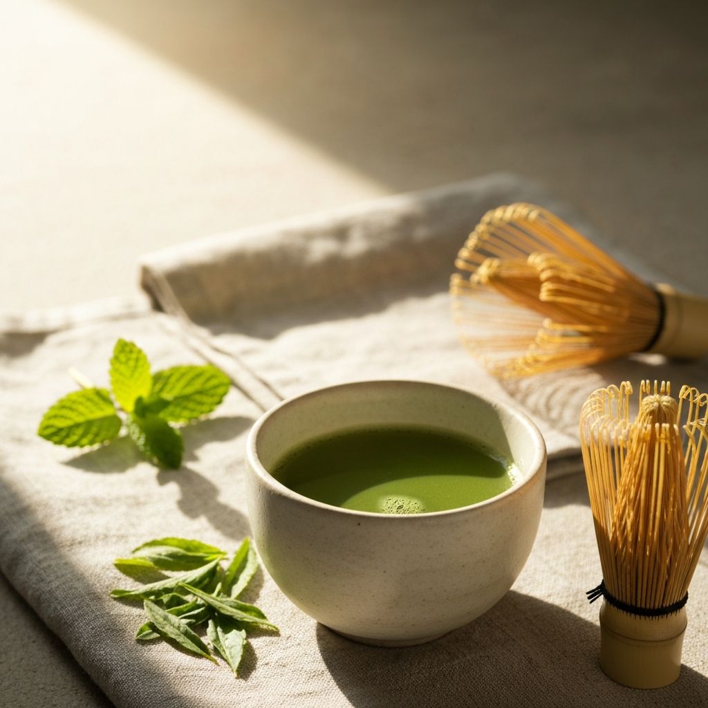 Zielona herbata matcha i zioła
